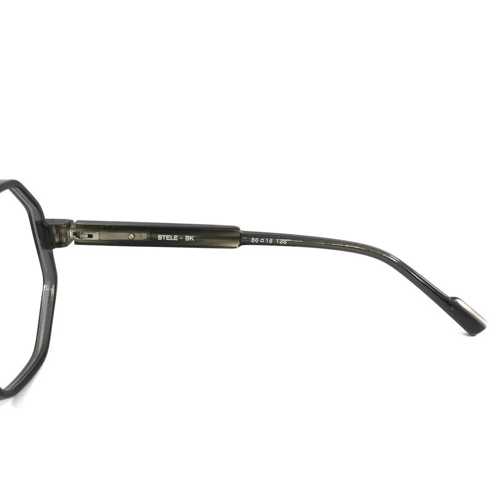 Etnia Barcelona Eyeglasses Frames STELE BK Black Geometric Heptagonal 56-16-138